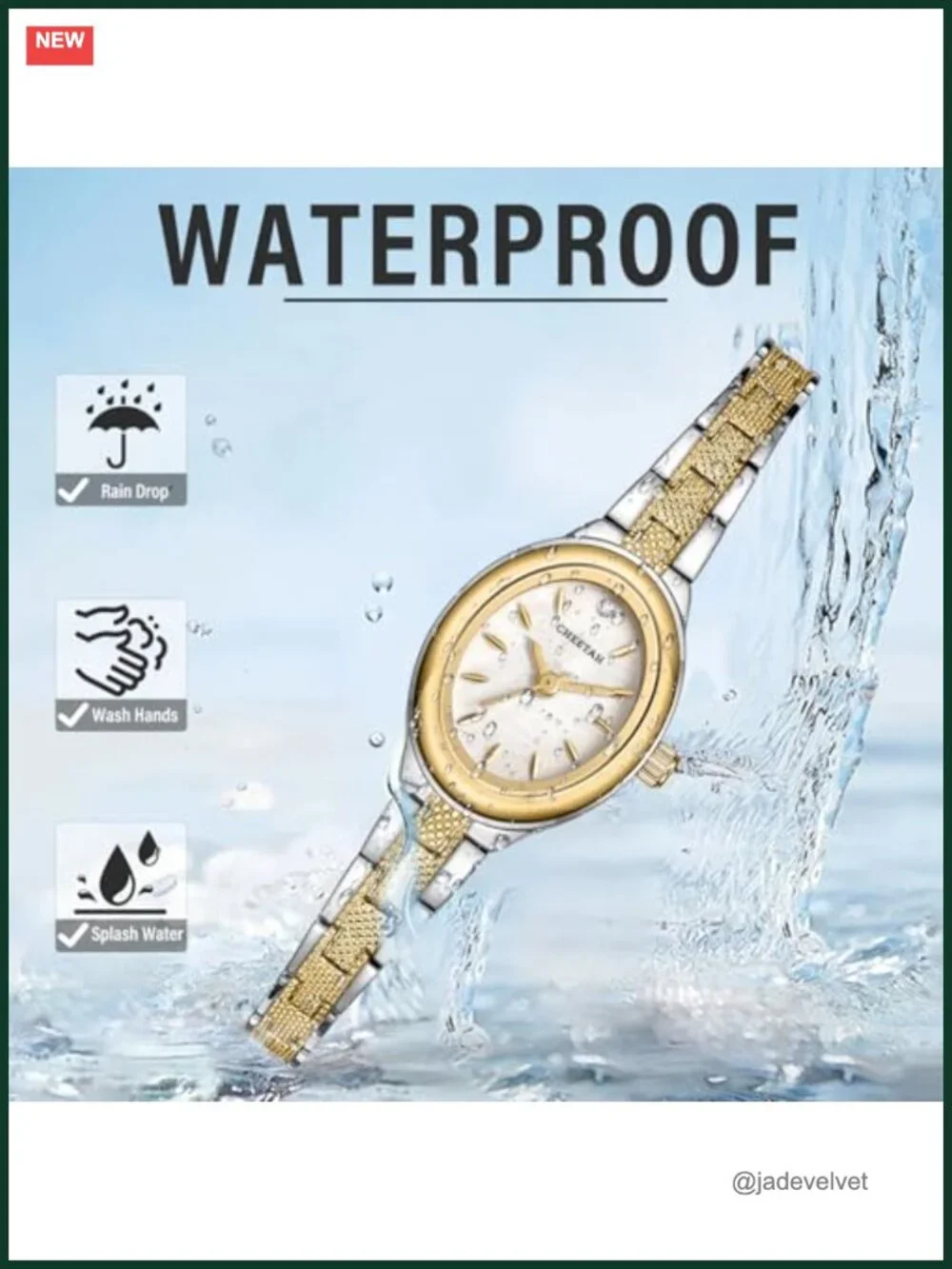 Womens Retro Goldtone Oval Watch Japanese Quartz Bracelet Gift